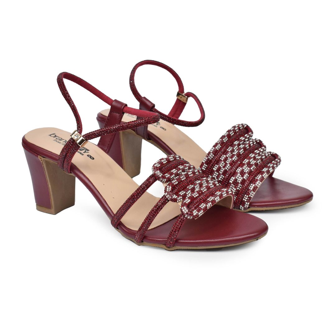 women maroon party wear t232