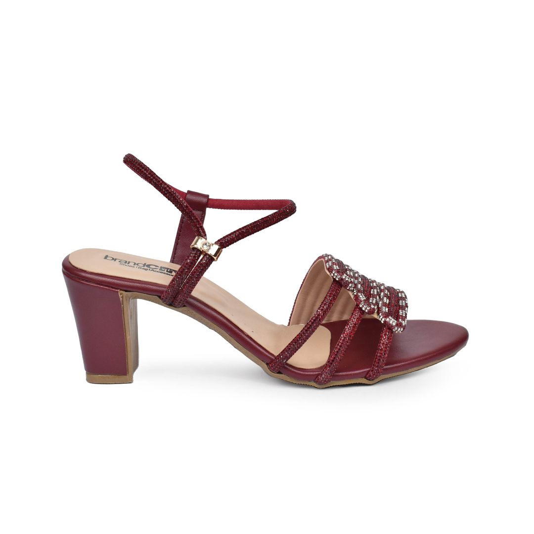 women maroon party wear t232