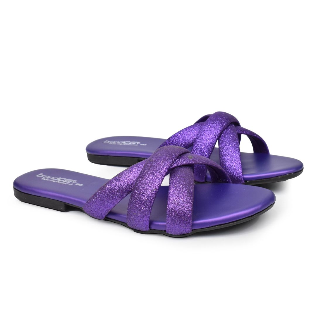 women purple flats t247